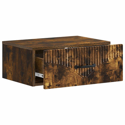 vidaXL Wall-Mounted Bedside Cabinet 2 pcs Smoked Oak 49 x 34.5 x 20 cm 6