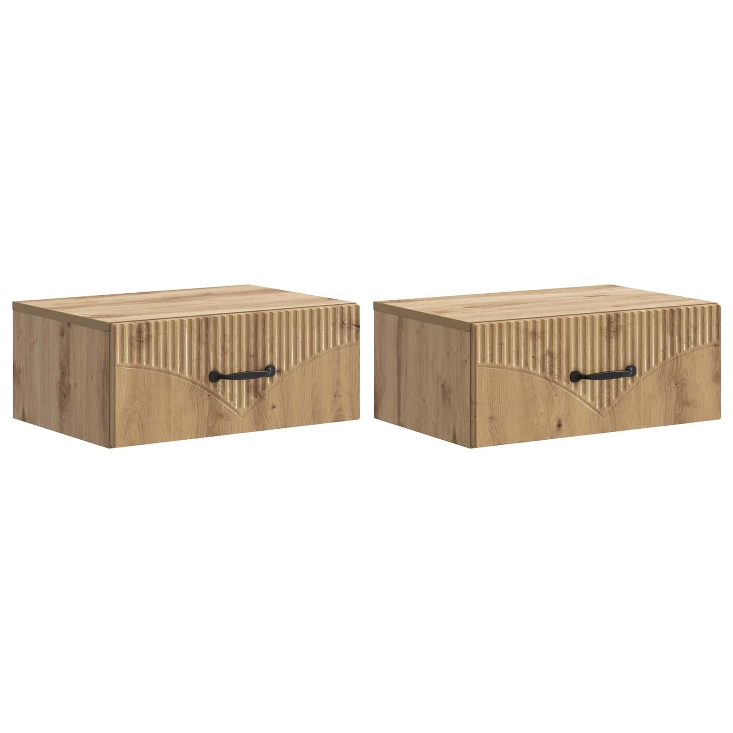 vidaXL Wall-Mounted Bedside Cabinet 2 pcs Artisan Oak 2