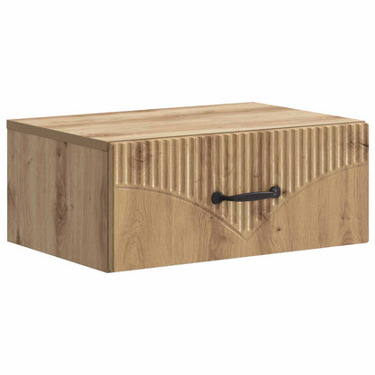 vidaXL Wall-Mounted Bedside Cabinet 2 pcs Artisan Oak 5