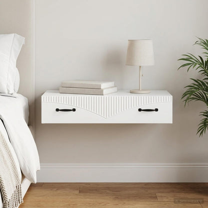 Wall-Mounted Side Table 59 x 34.5 x 17 cm Engineered Wood White