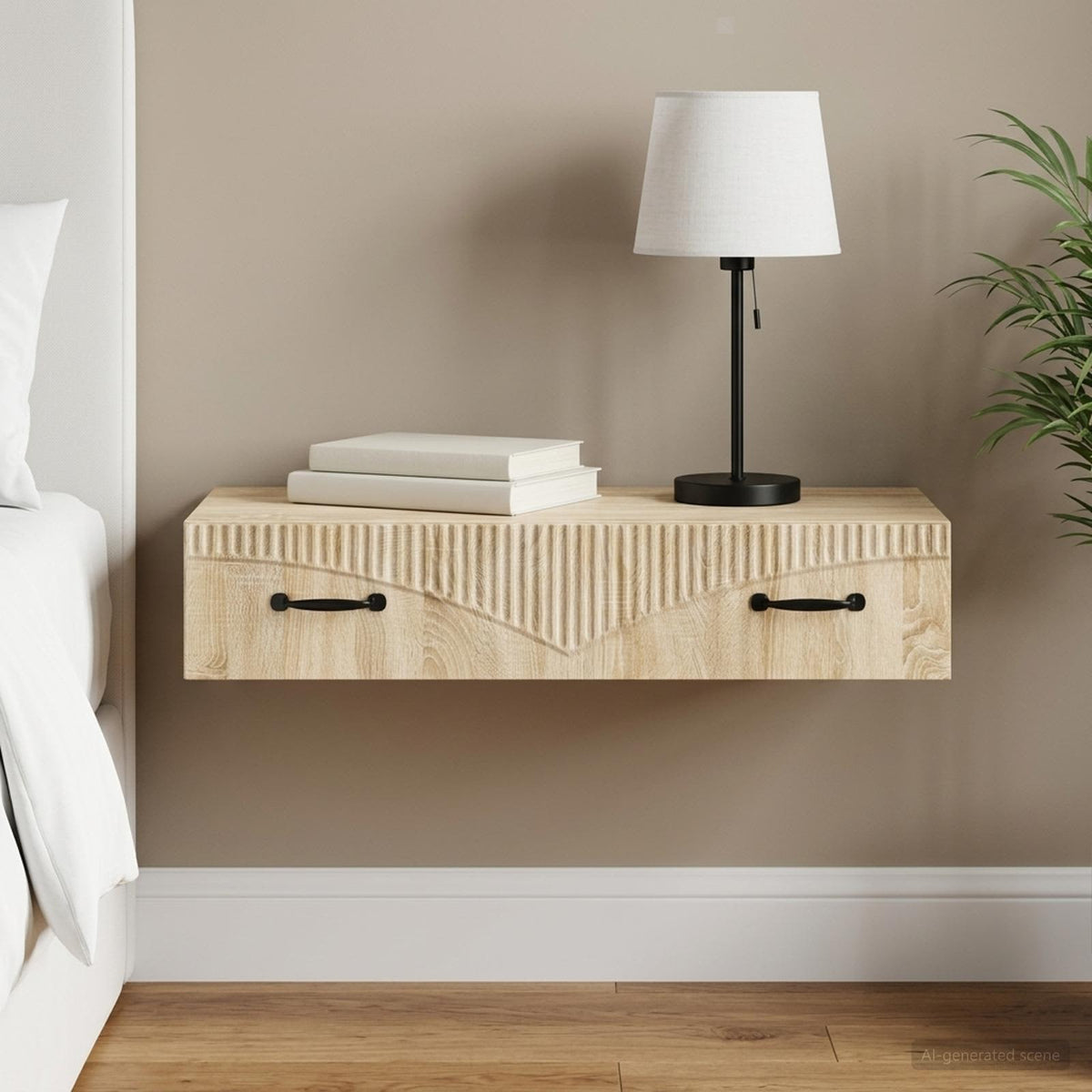 Wall-Mounted Side Table 59 x 34.5 x 17 cm Engineered Wood Sonoma oak