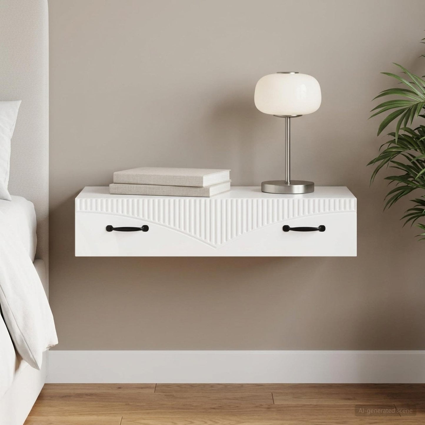 vidaXL Wall-Mounted Side Table 87.5 x 34.5 x 17 cm Engineered Wood 1