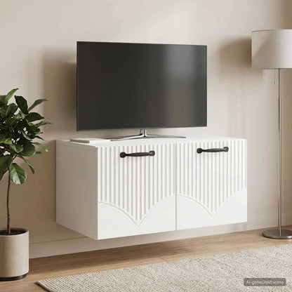 vidaXL Wall-Mounted TV Cabinet High Gloss White 59.5 x 41 x 30 cm 1