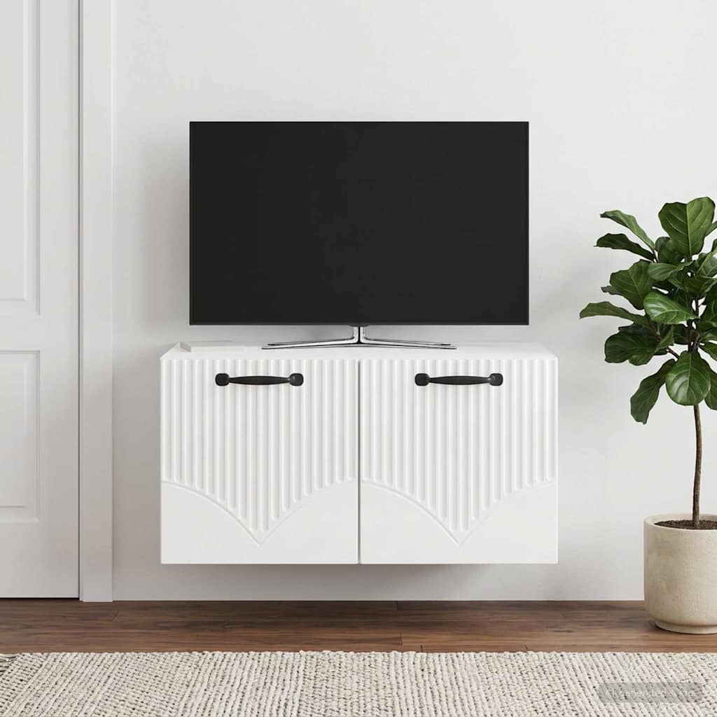 vidaXL Wall-Mounted TV Cabinet High Gloss White 59.5 x 41 x 30 cm 4