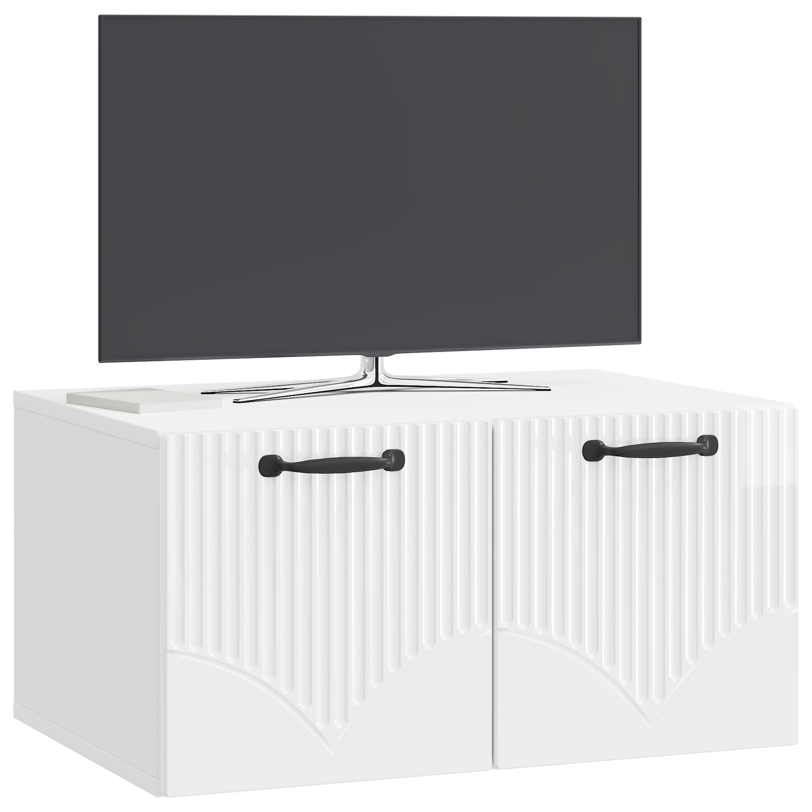 vidaXL Wall-Mounted TV Cabinet High Gloss White 59.5 x 41 x 30 cm 3