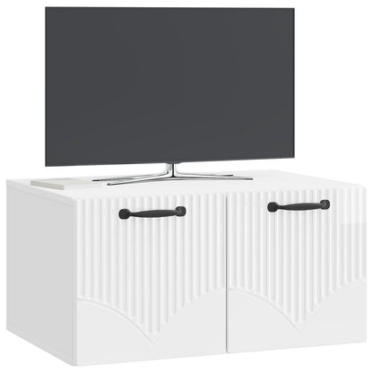 vidaXL Wall-Mounted TV Cabinet High Gloss White 59.5 x 41 x 30 cm 3