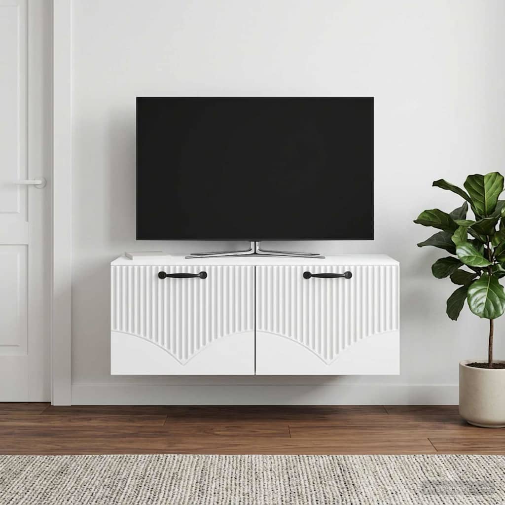 vidaXL Wall-Mounted TV Cabinet White 78.5 x 41 x 30 cm Engineered Wood 1