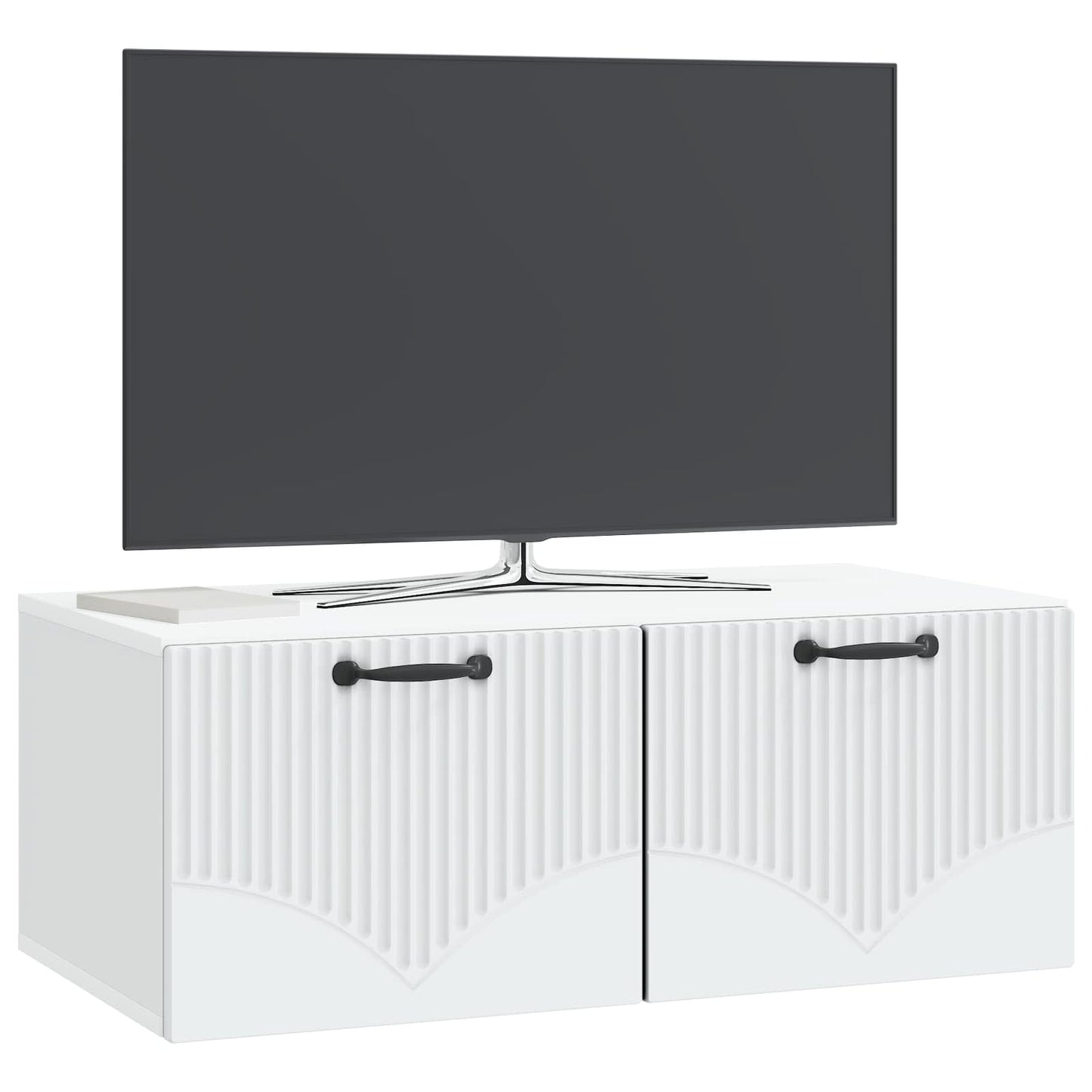 vidaXL Wall-Mounted TV Cabinet White 78.5 x 41 x 30 cm Engineered Wood 3
