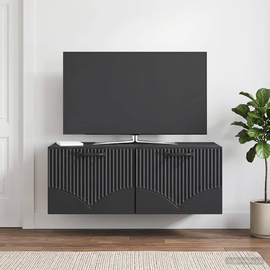 vidaXL Wall-Mounted TV Cabinet Black 78.5 x 41 x 30 cm Engineered Wood 1