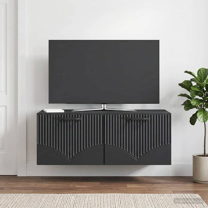 vidaXL Wall-Mounted TV Cabinet Black 78.5 x 41 x 30 cm Engineered Wood 1