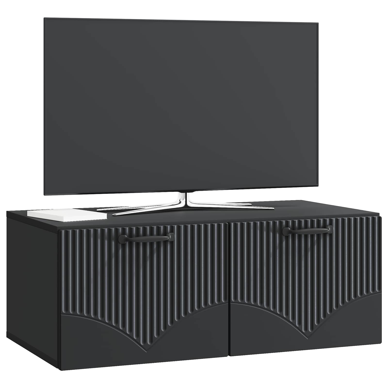 vidaXL Wall-Mounted TV Cabinet Black 78.5 x 41 x 30 cm Engineered Wood 3