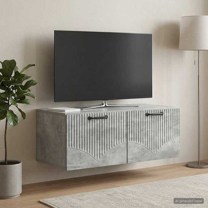 vidaXL Wall-Mounted TV Cabinet Concrete Grey 78.5 x 41 x 30 cm 4