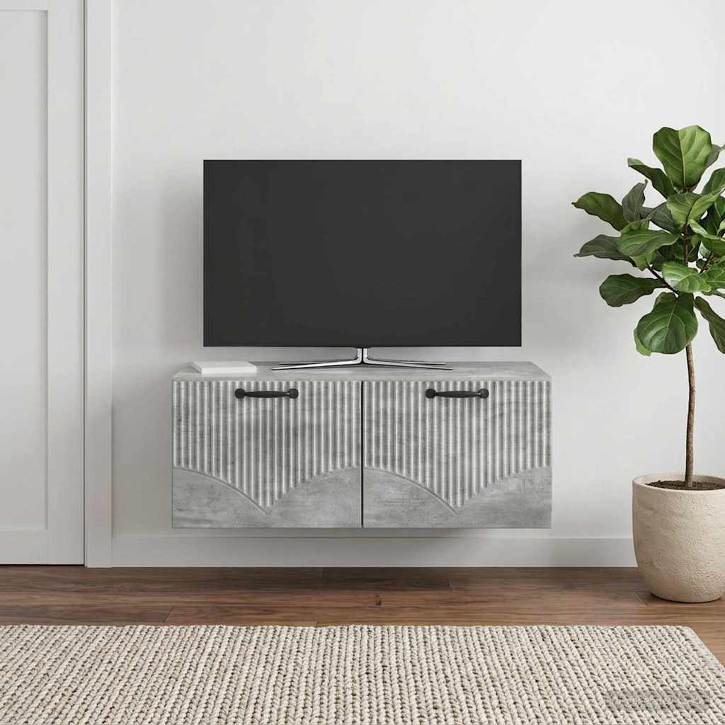 vidaXL Wall-Mounted TV Cabinet Concrete Grey 78.5 x 41 x 30 cm 1