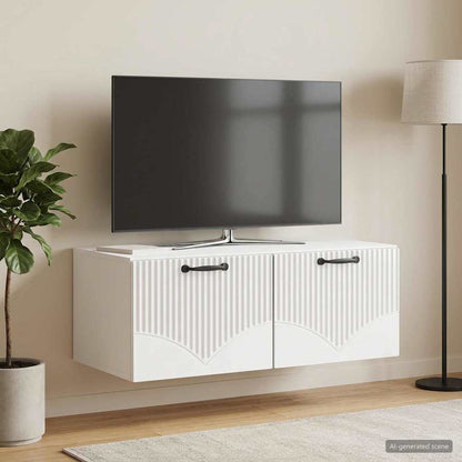 vidaXL Wall-Mounted TV Cabinet High Gloss White 78.5 x 41 x 30 cm 4