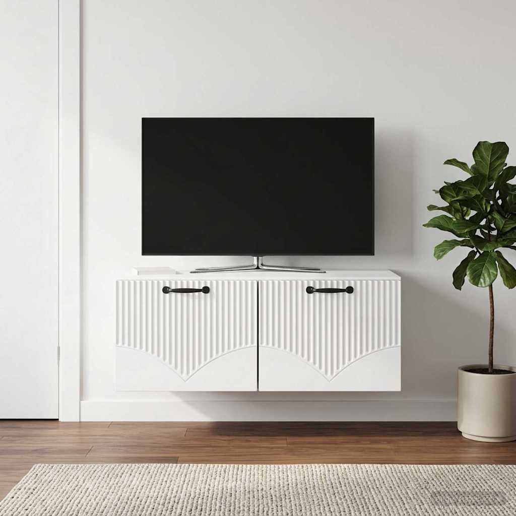 vidaXL Wall-Mounted TV Cabinet High Gloss White 78.5 x 41 x 30 cm 1