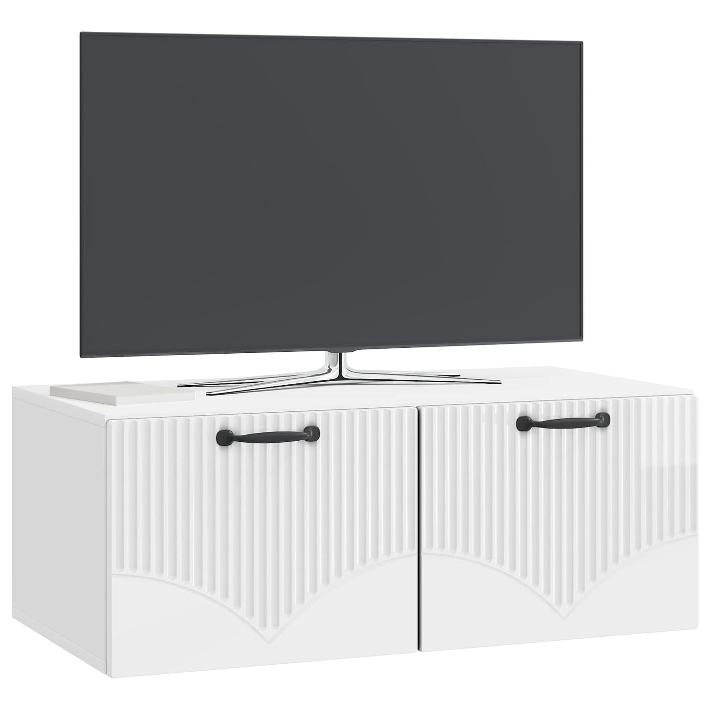 vidaXL Wall-Mounted TV Cabinet High Gloss White 78.5 x 41 x 30 cm 3
