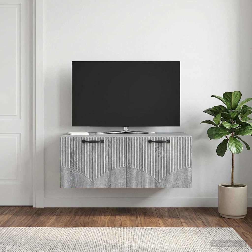 vidaXL Wall-Mounted TV Cabinet Grey Sonoma 78.5 x 41 x 30 cm 1