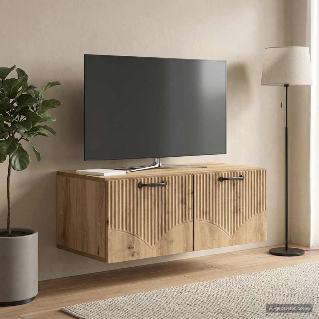 vidaXL Wall-Mounted TV Cabinet 78.5 x 41 x 30 cm Artisan Oak 4