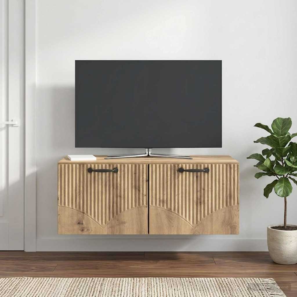 vidaXL Wall-Mounted TV Cabinet 78.5 x 41 x 30 cm Artisan Oak 1