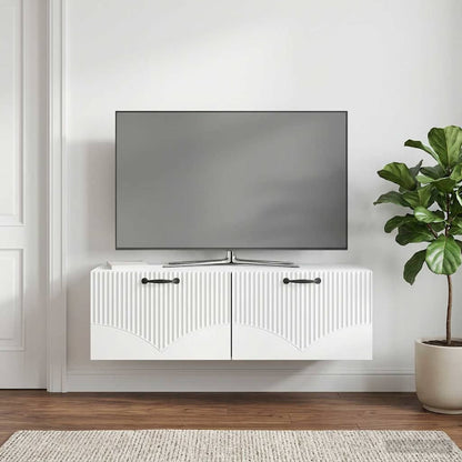 vidaXL Wall-Mounted TV Cabinet White 98 x 41 x 30 cm Engineered Wood 4