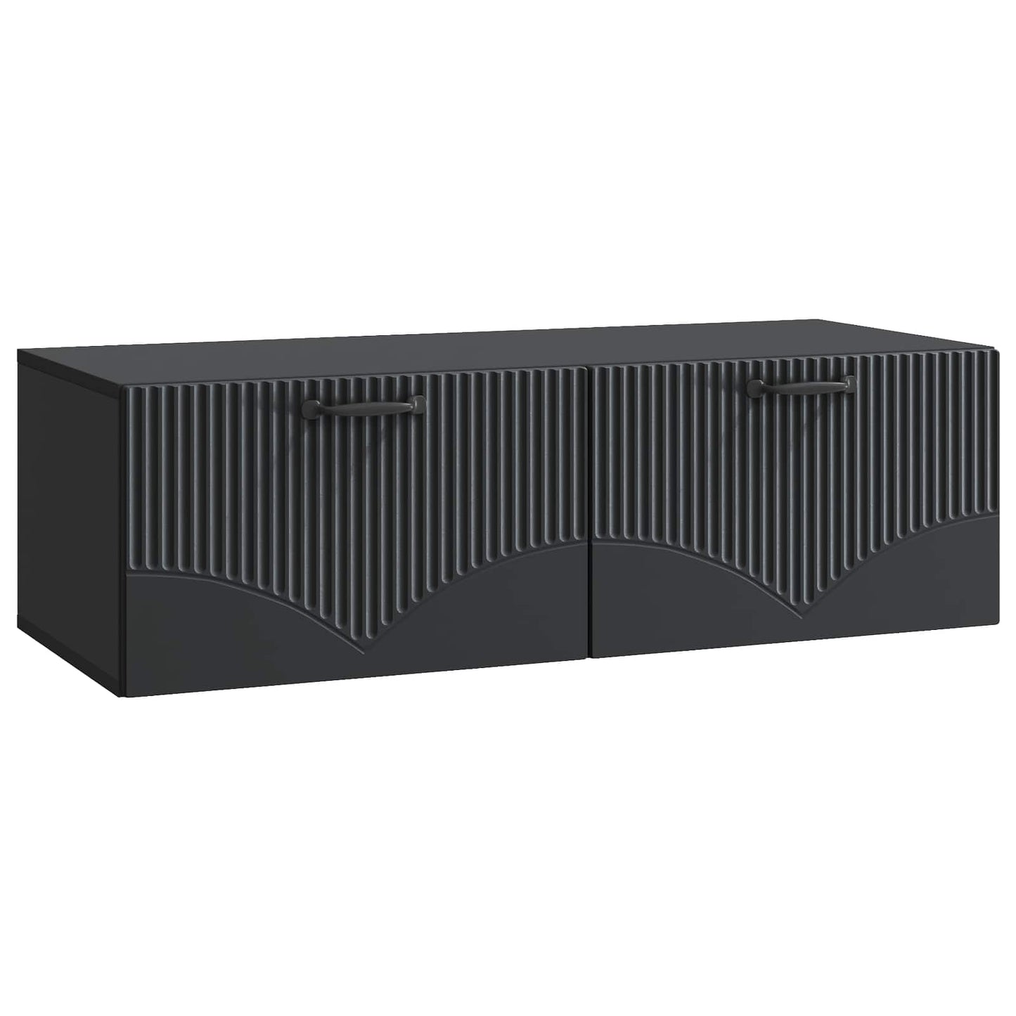 vidaXL Wall-Mounted TV Cabinet Black 98 x 41 x 30 cm Engineered Wood 2