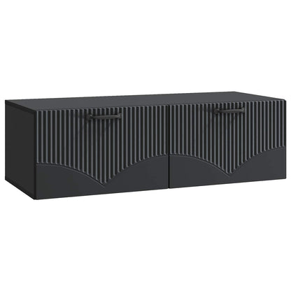 vidaXL Wall-Mounted TV Cabinet Black 98 x 41 x 30 cm Engineered Wood 2