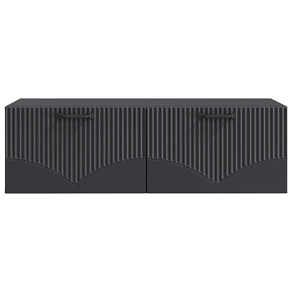 vidaXL Wall-Mounted TV Cabinet Black 98 x 41 x 30 cm Engineered Wood 6