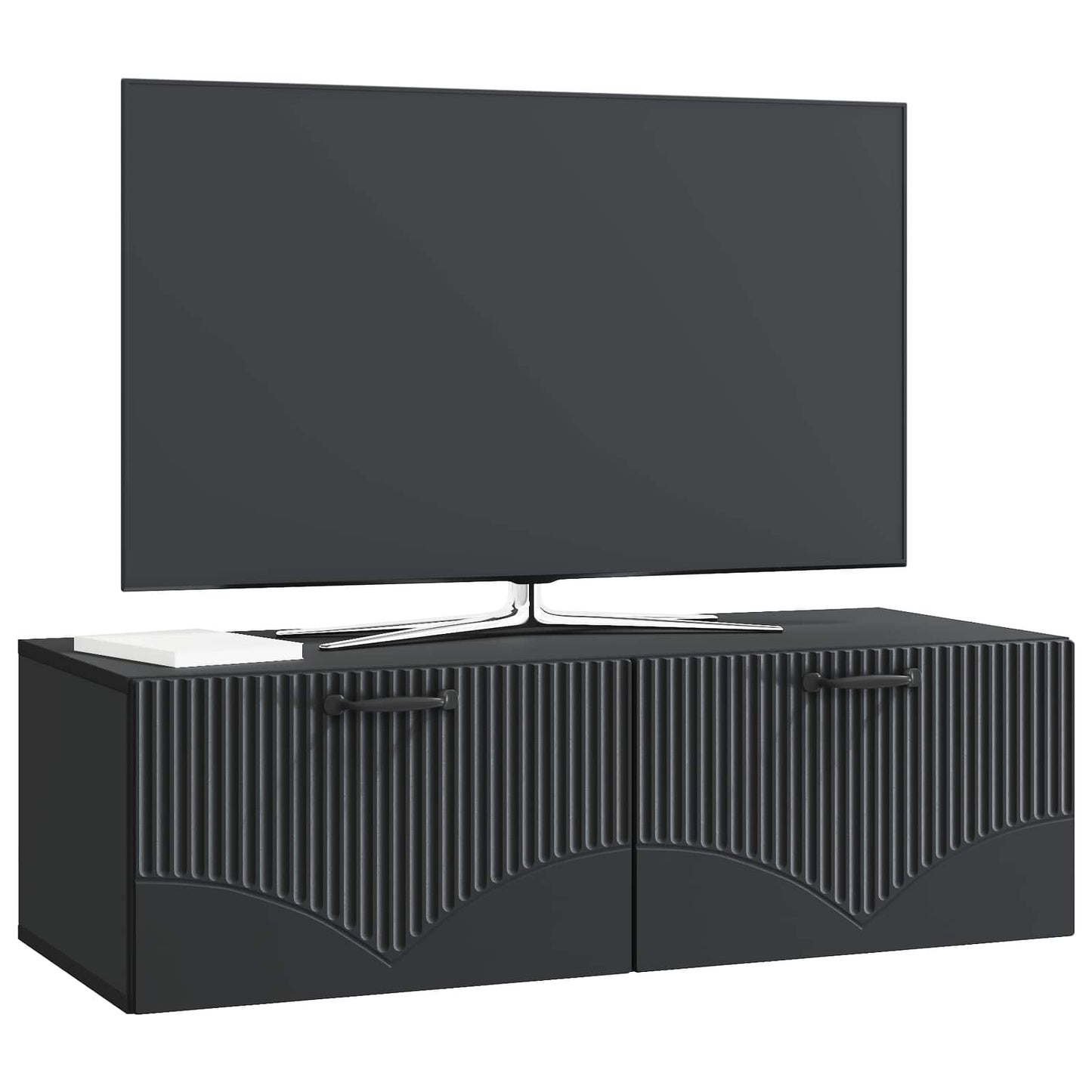 vidaXL Wall-Mounted TV Cabinet Black 98 x 41 x 30 cm Engineered Wood 3