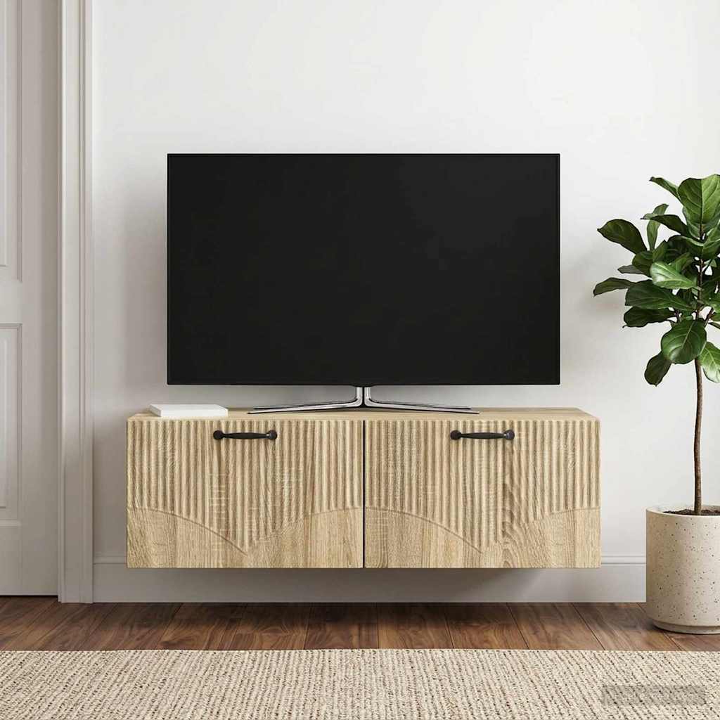 vidaXL Wall-Mounted TV Cabinet Sonoma Oak 98 x 41 x 30 cm 1