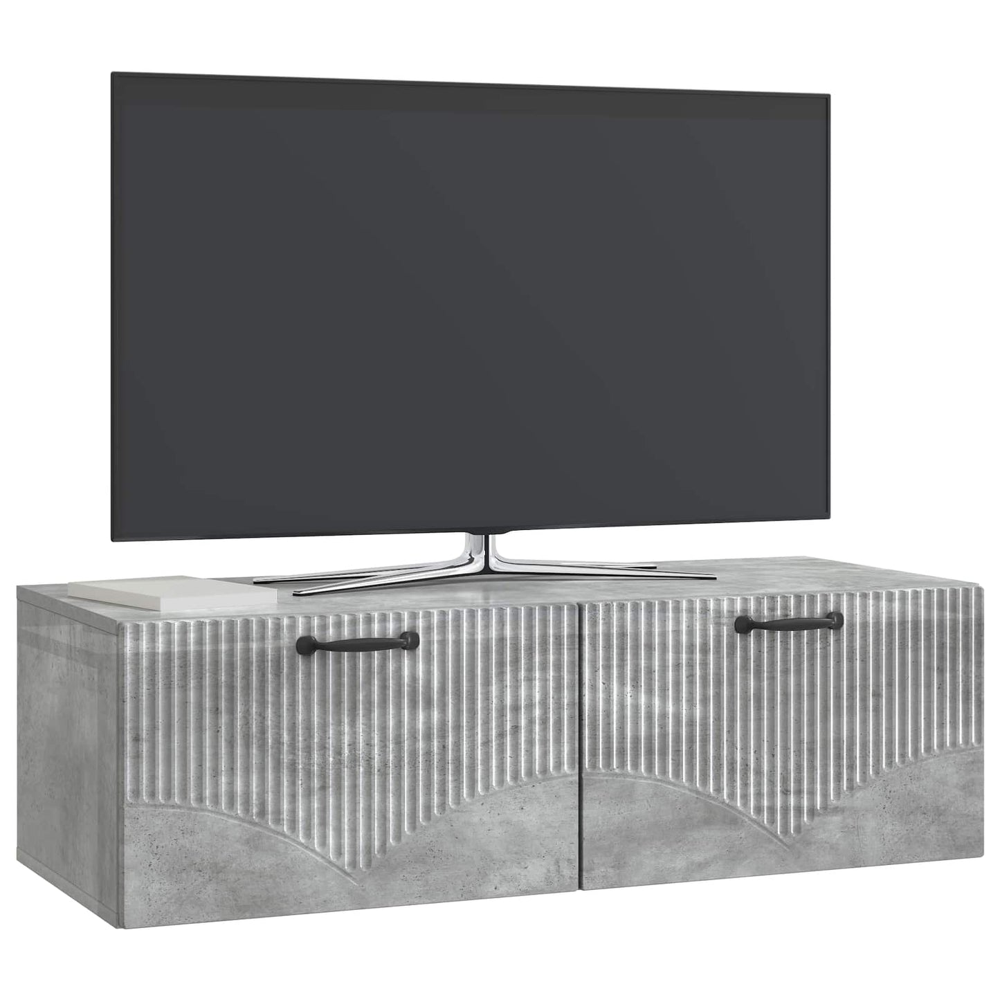 vidaXL Wall-Mounted TV Cabinet Concrete Grey 98 x 41 x 30 cm 3