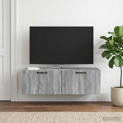 vidaXL Wall-Mounted TV Cabinet Grey Sonoma 98 x 41 x 30 cm 1