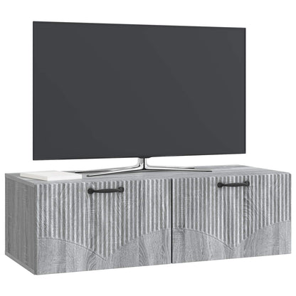 vidaXL Wall-Mounted TV Cabinet Grey Sonoma 98 x 41 x 30 cm 3