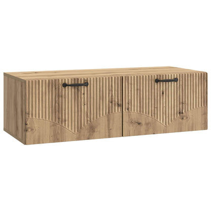 vidaXL Wall-Mounted TV Cabinet 98 x 41 x 30 cm Artisan Oak 2