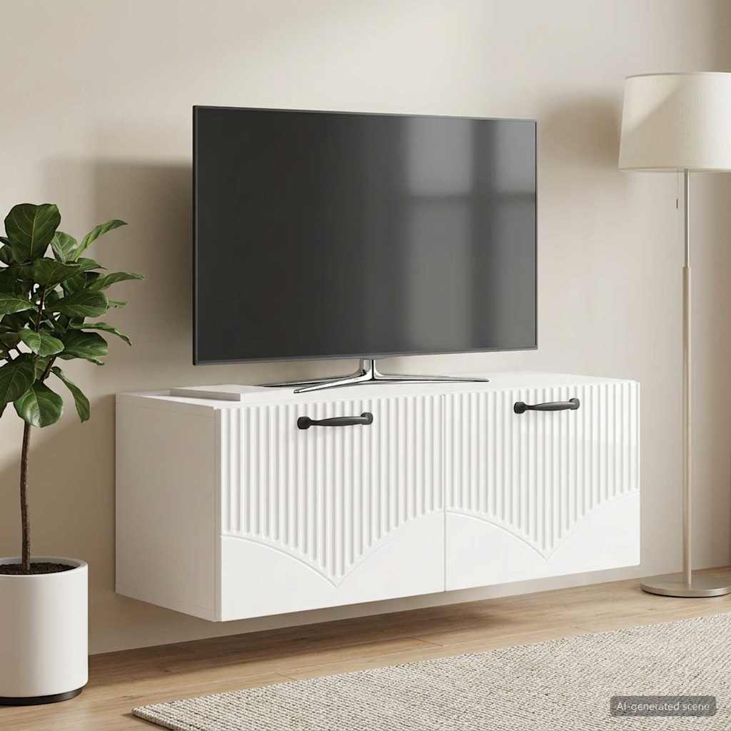 vidaXL Wall-Mounted TV Cabinet High Gloss White 78.5 x 31 x 30 cm 4