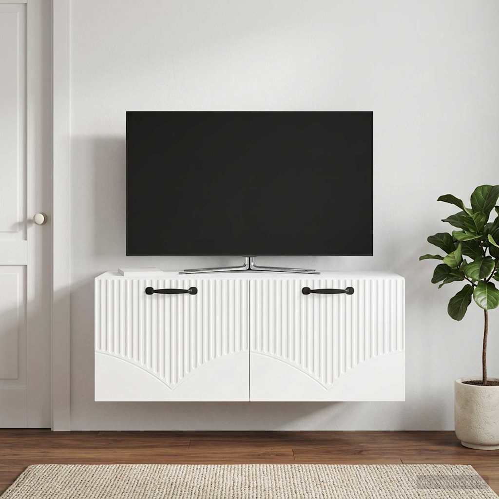 vidaXL Wall-Mounted TV Cabinet High Gloss White 78.5 x 31 x 30 cm 1