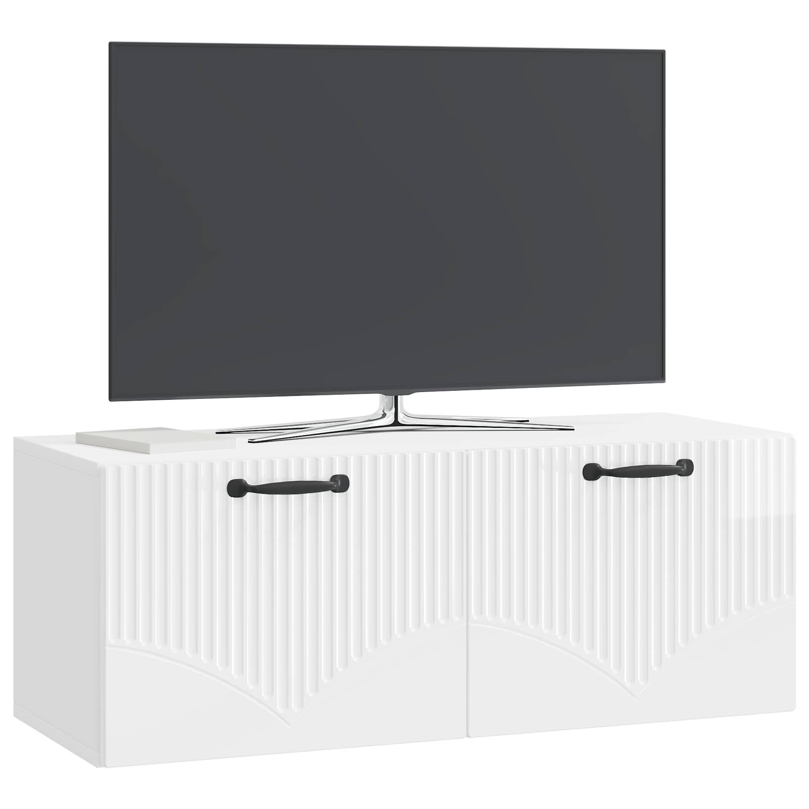 vidaXL Wall-Mounted TV Cabinet High Gloss White 78.5 x 31 x 30 cm 3