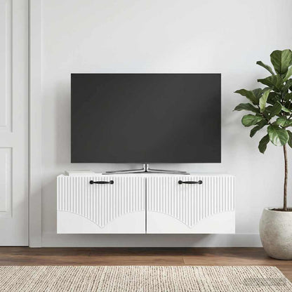 vidaXL Wall-Mounted TV Cabinet White 98 x 31 x 30 cm Engineered Wood 1