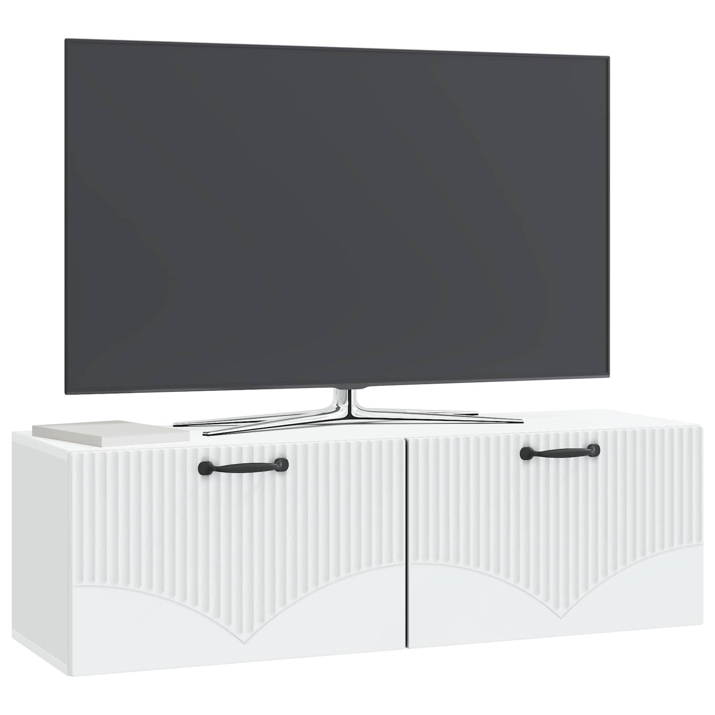 vidaXL Wall-Mounted TV Cabinet White 98 x 31 x 30 cm Engineered Wood 3