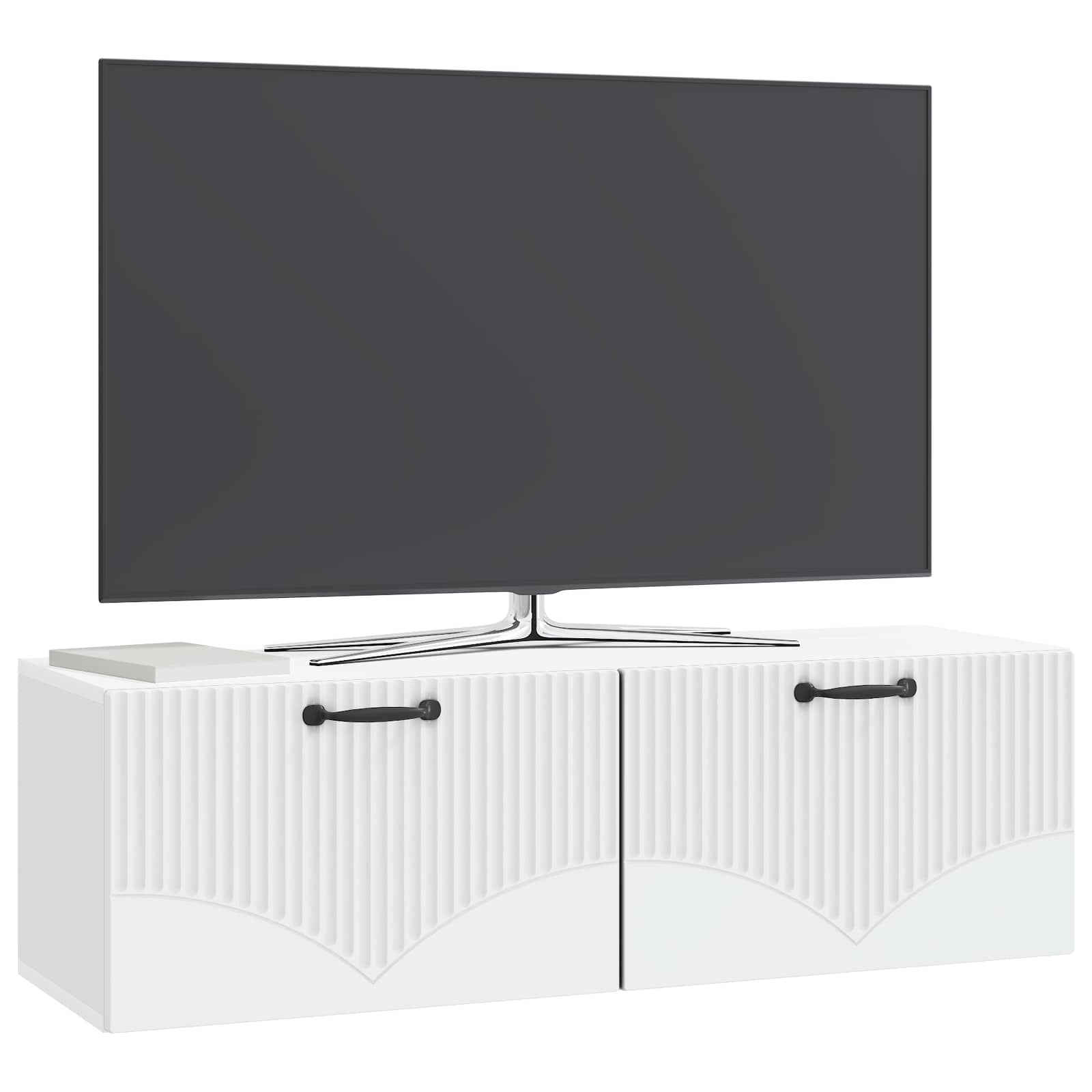 vidaXL Wall-Mounted TV Cabinet White 98 x 31 x 30 cm Engineered Wood 3