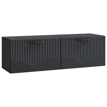 vidaXL Wall-Mounted TV Cabinet Black 98 x 31 x 30 cm Engineered Wood 2