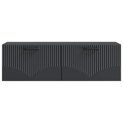 vidaXL Wall-Mounted TV Cabinet Black 98 x 31 x 30 cm Engineered Wood 6