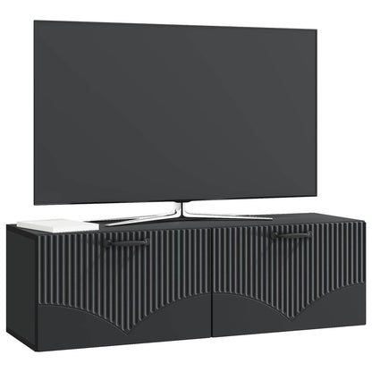 vidaXL Wall-Mounted TV Cabinet Black 98 x 31 x 30 cm Engineered Wood 3