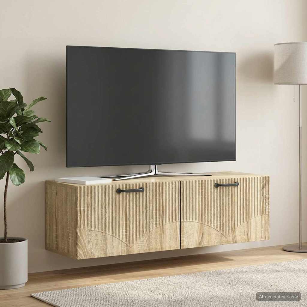 vidaXL Wall-Mounted TV Cabinet Sonoma Oak 98 x 31 x 30 cm 1