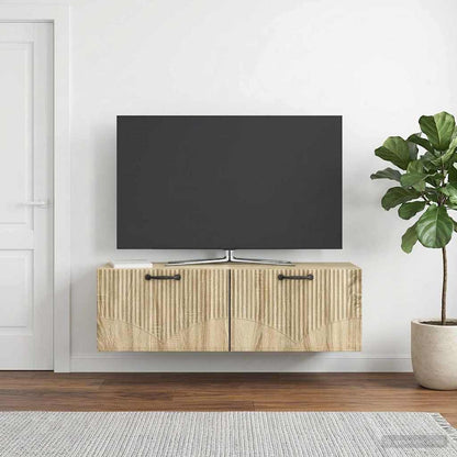 vidaXL Wall-Mounted TV Cabinet Sonoma Oak 98 x 31 x 30 cm 4