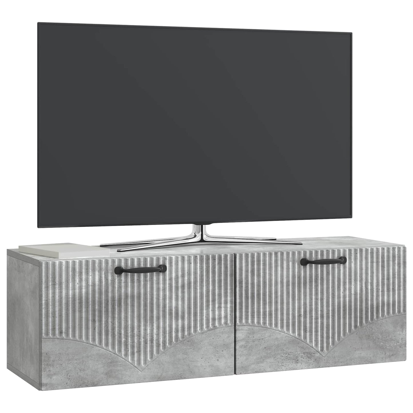 vidaXL Wall-Mounted TV Cabinet Concrete Grey 98 x 31 x 30 cm 3