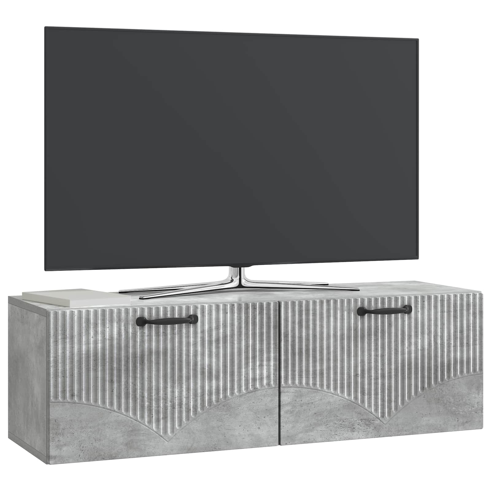 vidaXL Wall-Mounted TV Cabinet Concrete Grey 98 x 31 x 30 cm 3