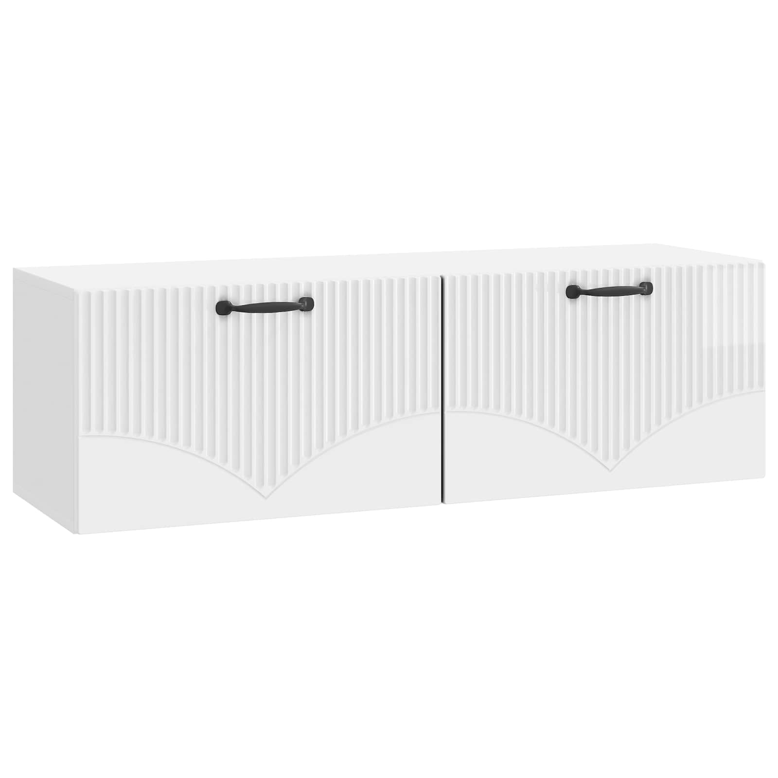 vidaXL Wall-Mounted TV Cabinet High Gloss White 98 x 31 x 30 cm 2