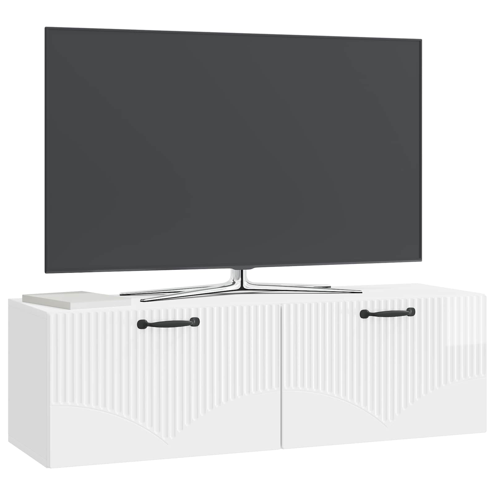 vidaXL Wall-Mounted TV Cabinet High Gloss White 98 x 31 x 30 cm 3