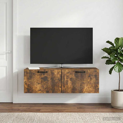 vidaXL Wall-Mounted TV Cabinet Smoked Oak 98 x 31 x 30 cm 4