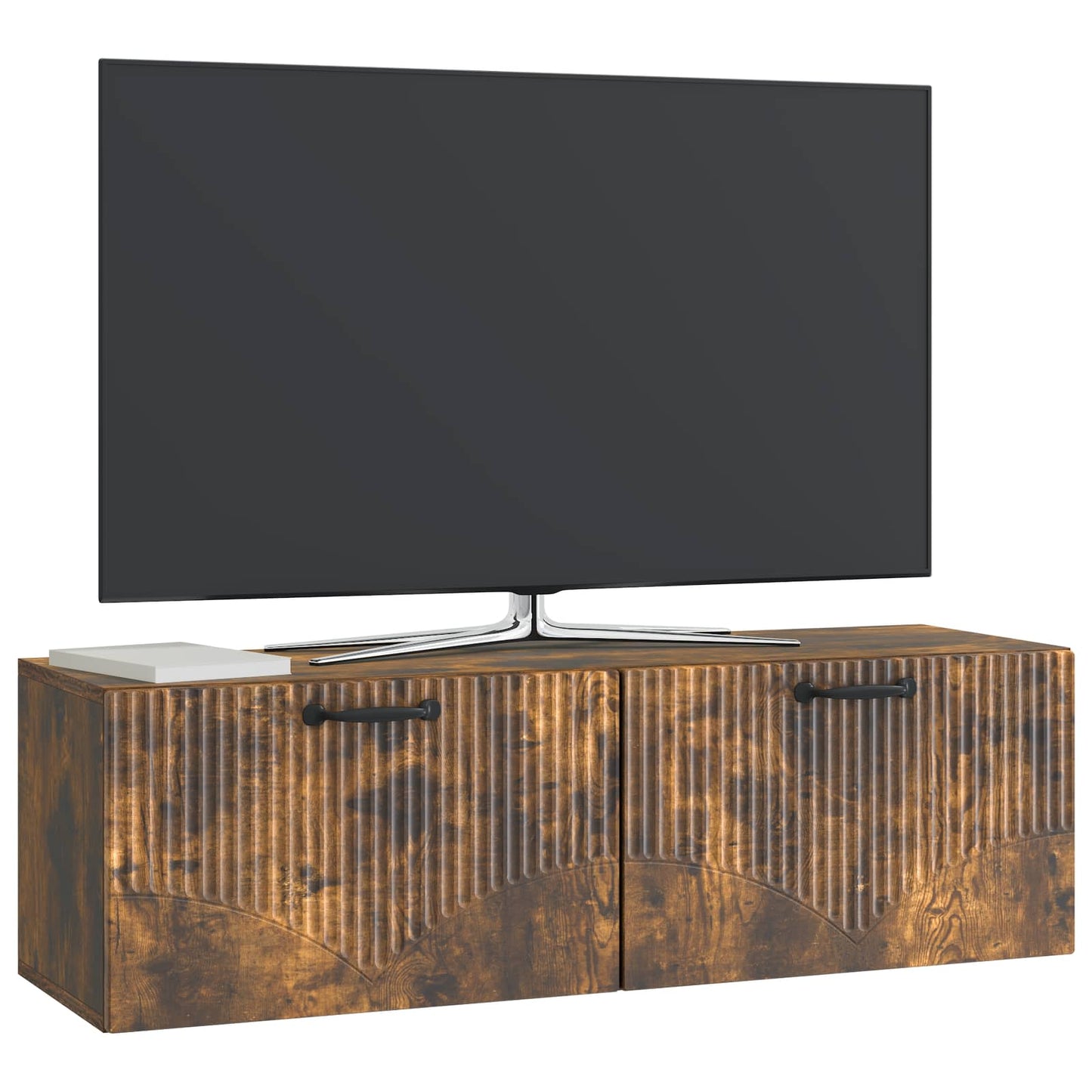 vidaXL Wall-Mounted TV Cabinet Smoked Oak 98 x 31 x 30 cm 3